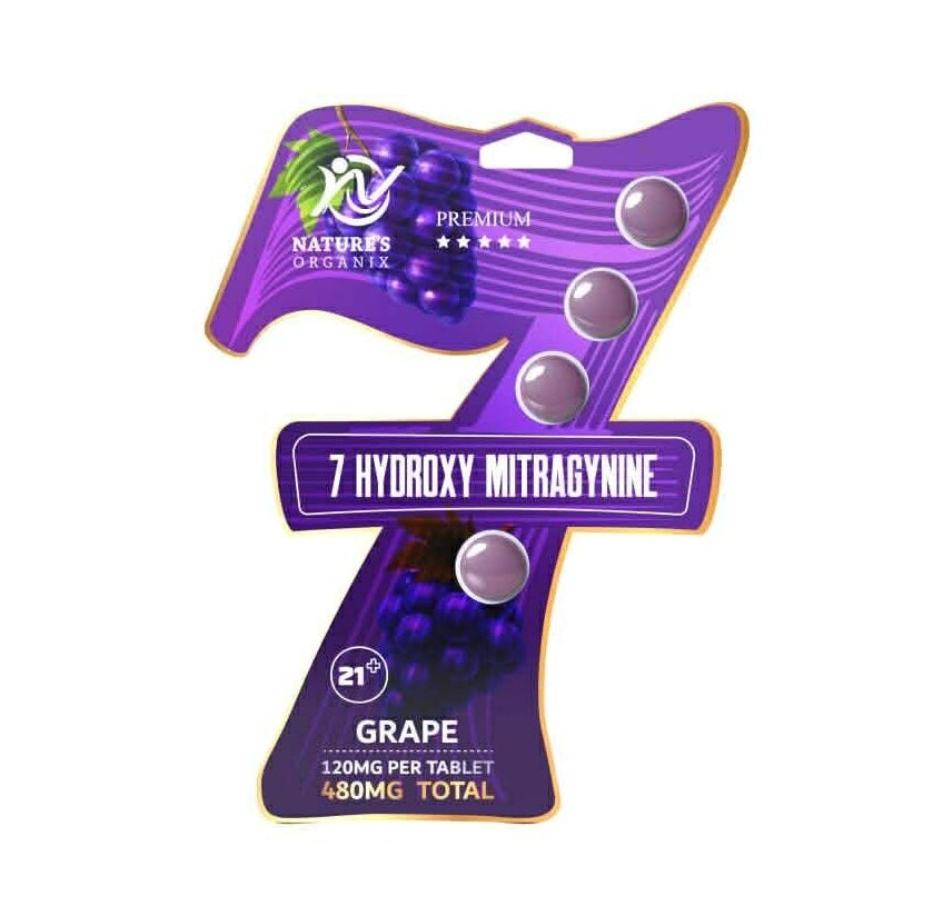 Nature's Organix 7-Hydroxy Grape Flavored 4ct 120mg (480mg total)