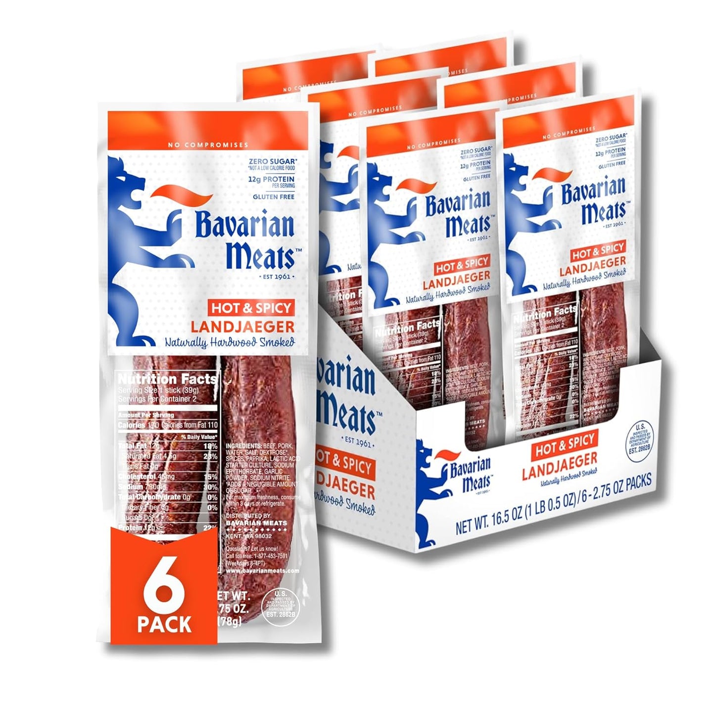 Bavarian Spicy Landjaeger 2.75oz