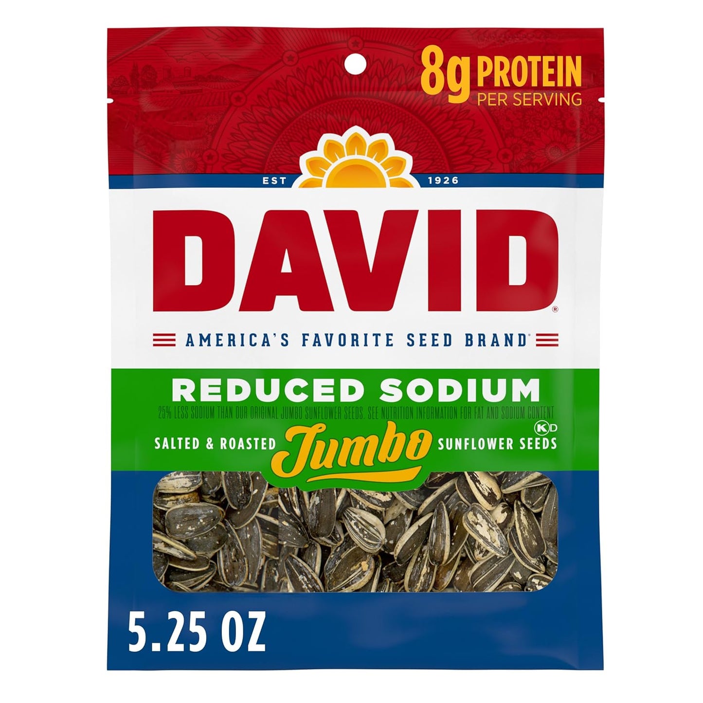 Davids Jumbo Reduced Sodium Sunflower Seeds 5.2oz