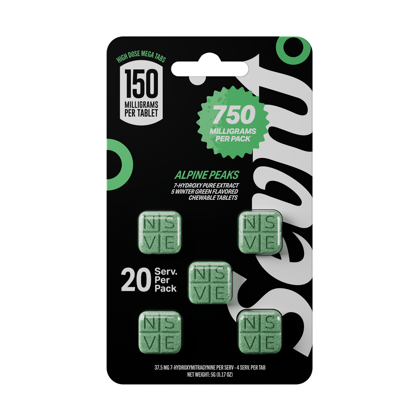 Sevn Hydroxy Alpine Peaks 150mg-Tab (750mg-Card)