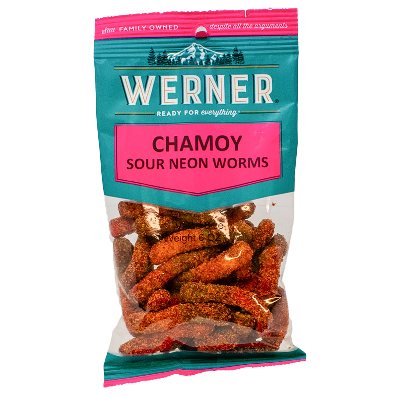 Werner Candy Chamoy Sour Neon Worms 6oz