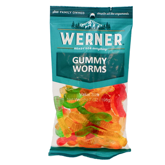 Werner Candy Gummy Worms 8oz