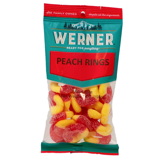 Werner Candy Peach Rings 7oz