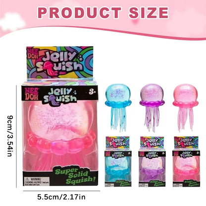 Needoh Jellyfish Bunny Jelly Squish Stress Toy Fidget Sensory Squeeze Squishy