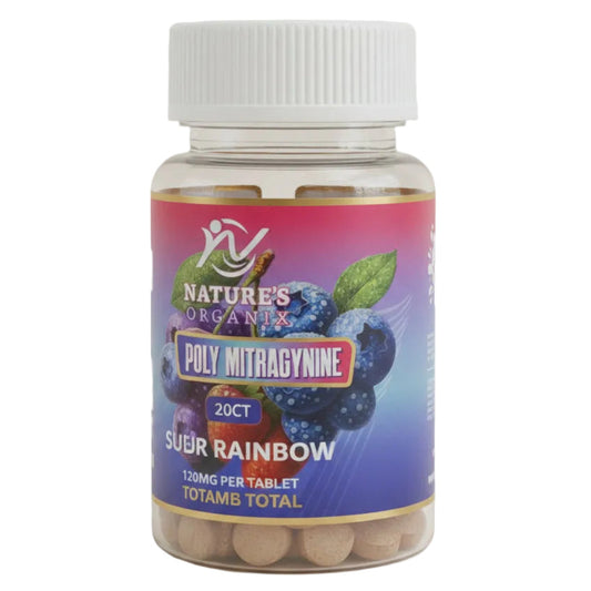 Nature's Organix 20ct Tablets Sour Rainbow Flavored 120mg (2,400mg Total)