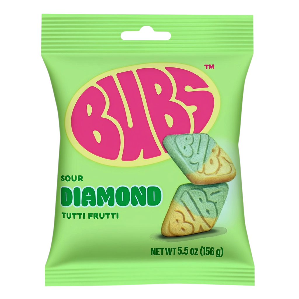 Bubs Diamond Sour Tutti Frutti Candy 5.5oz