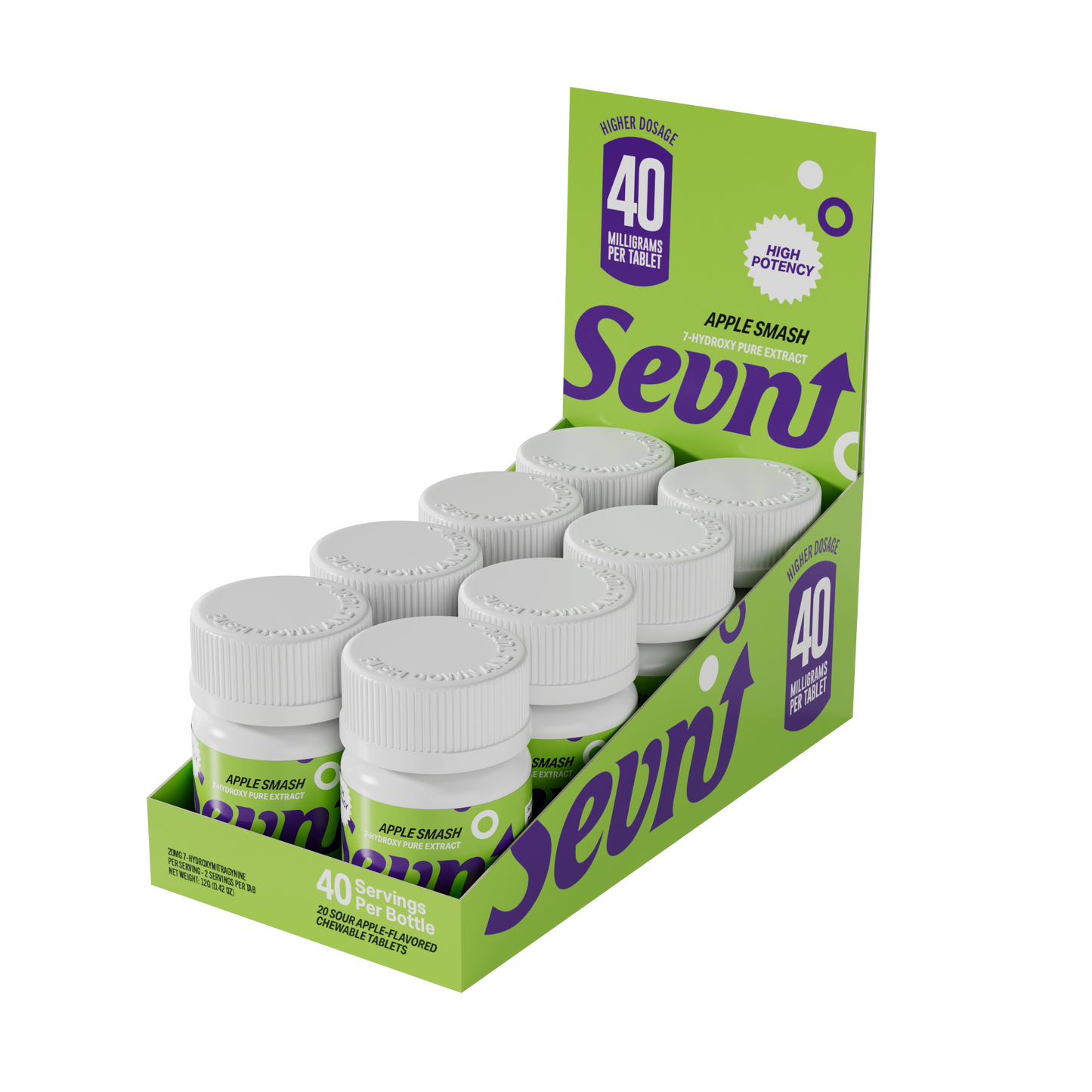 Sevn Hydroxy Apple Smash 40mg-Tab (800mg-Bottle)