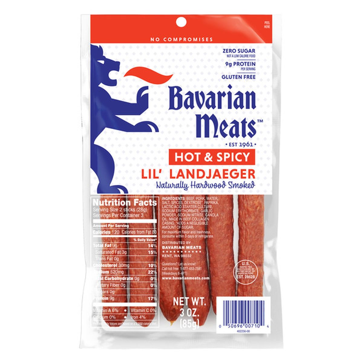 Bavarian Lil' Landjaegers Spicy 3oz