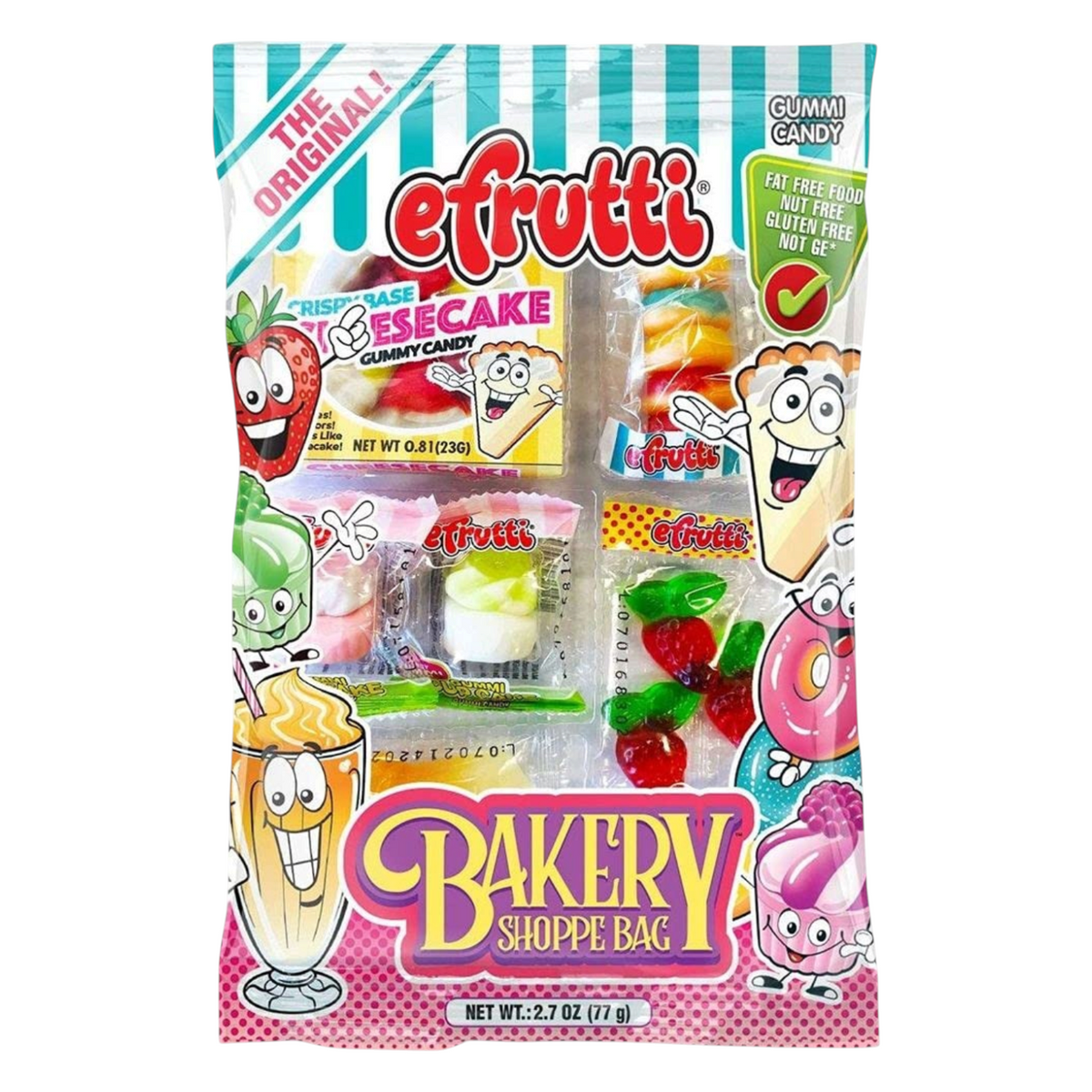 shopnathans.com Efrutti Bakery Shop Bag featuring assorted gummy candies shaped like miniature bakery treats