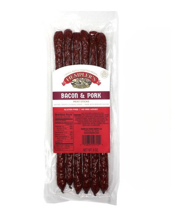 Hemplers Sausage Sticks Bacon & Pork 9oz