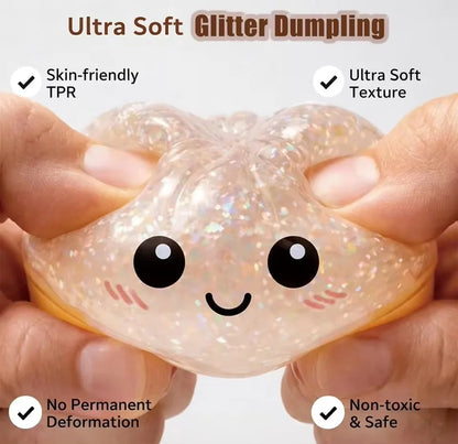 Spark Joy with the Glitter Dumpling Soft Simulated Bun Fidget Toy - Perfect for Stress Relief and Creative Gifting!