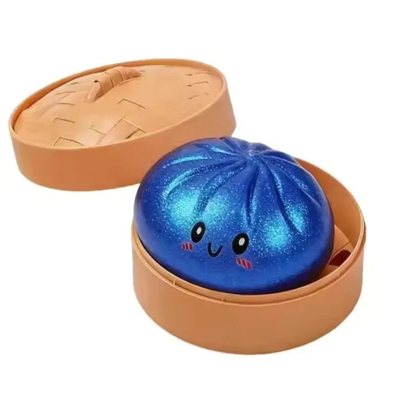 Spark Joy with the Glitter Dumpling Soft Simulated Bun Fidget Toy - Perfect for Stress Relief and Creative Gifting!