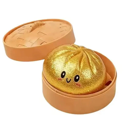 Spark Joy with the Glitter Dumpling Soft Simulated Bun Fidget Toy - Perfect for Stress Relief and Creative Gifting!