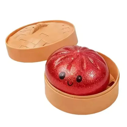 Spark Joy with the Glitter Dumpling Soft Simulated Bun Fidget Toy - Perfect for Stress Relief and Creative Gifting!
