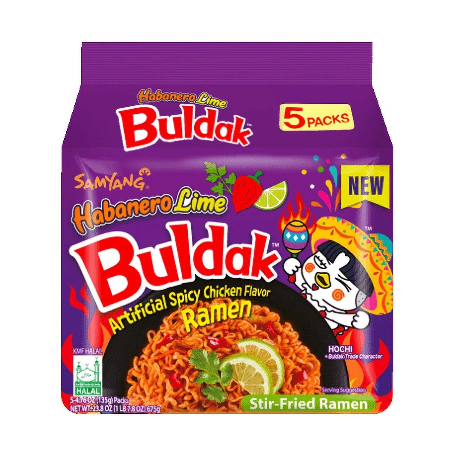 SamYang Ramen Habanero & Lime (Purple) 5ct Bag