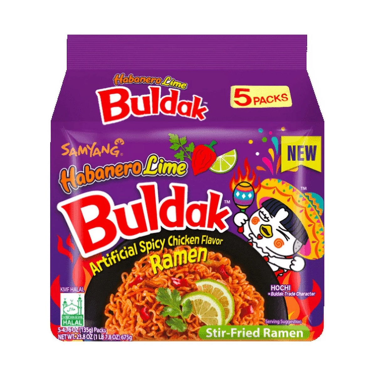 SamYang Ramen Habanero & Lime (Purple) 5ct Bag
