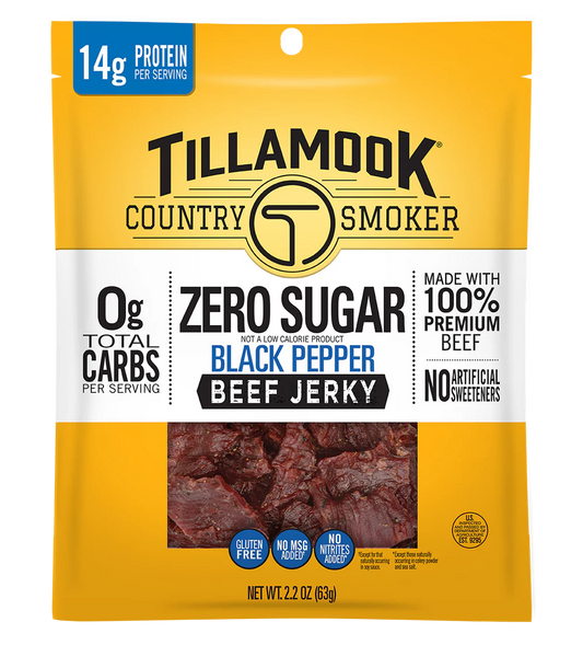 Tillamook Zero Sugar Peppered Jerky 2.2oz
