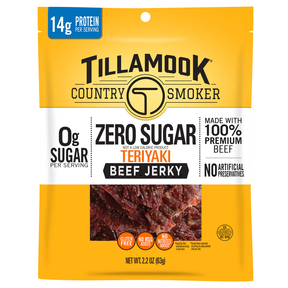 Tillamook Zero Sugar Teriyaki Jerky 2.2oz