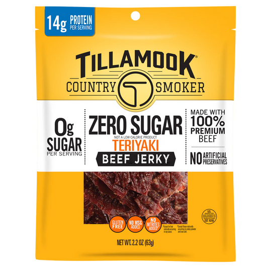 Tillamook Zero Sugar Teriyaki Jerky 2.2oz