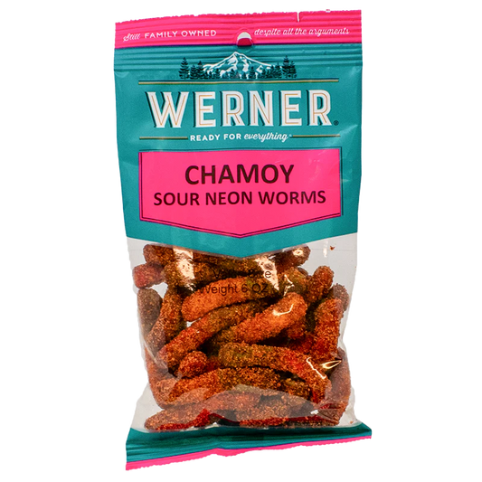 Werner Candy Chamoy Sour Neon Worms 6oz