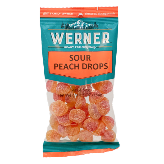 Werner Candy Sour Peach Drops 6.5oz