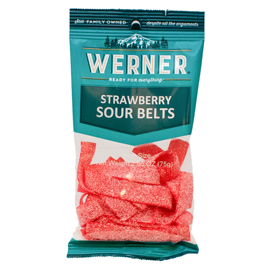 Werner Candy Strawberry Belts 2.65oz