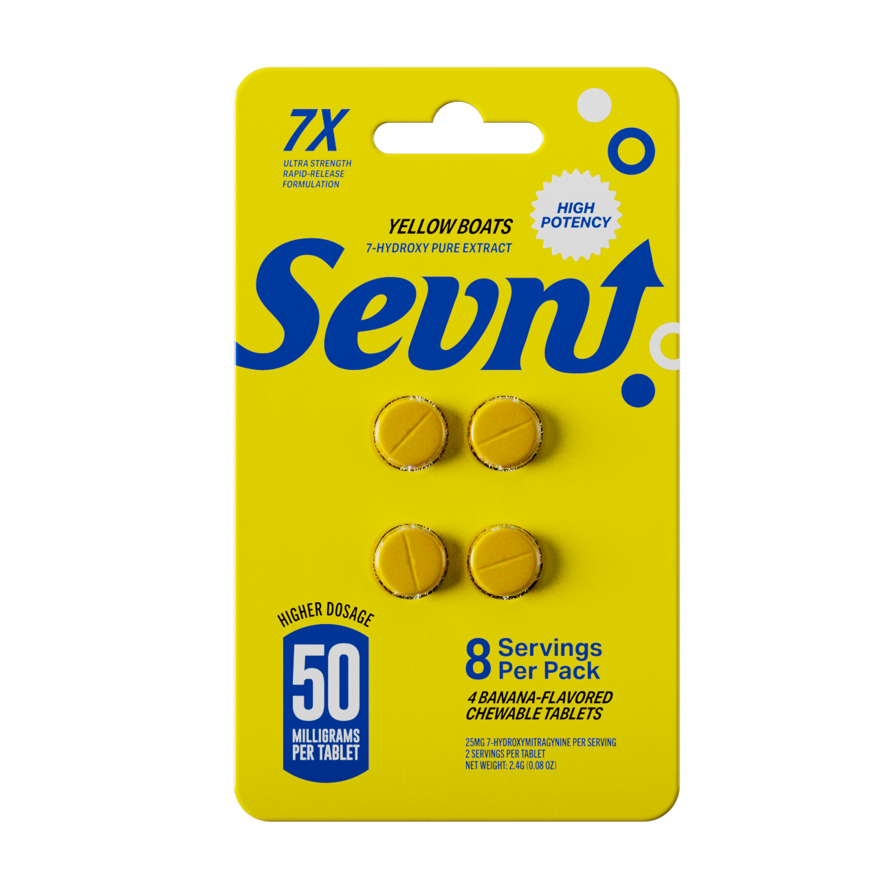 Sevn Hydroxy Yellow Boats 50mg-Tab (200mg-Card)