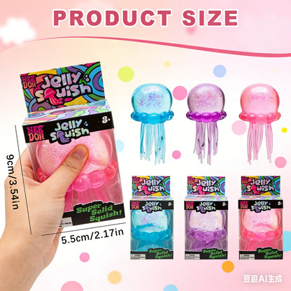 Needoh Jellyfish Bunny Jelly Squish Stress Toy Fidget Sensory Squeeze Squishy