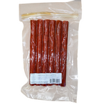 shopnathans.com Lone Crow all natural jalapeno meat sticks in a clear vacuum-sealed package on a cardboard background.