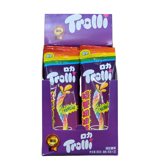 Trolli Twisty Candy Straws Rainbow Flavor 40g