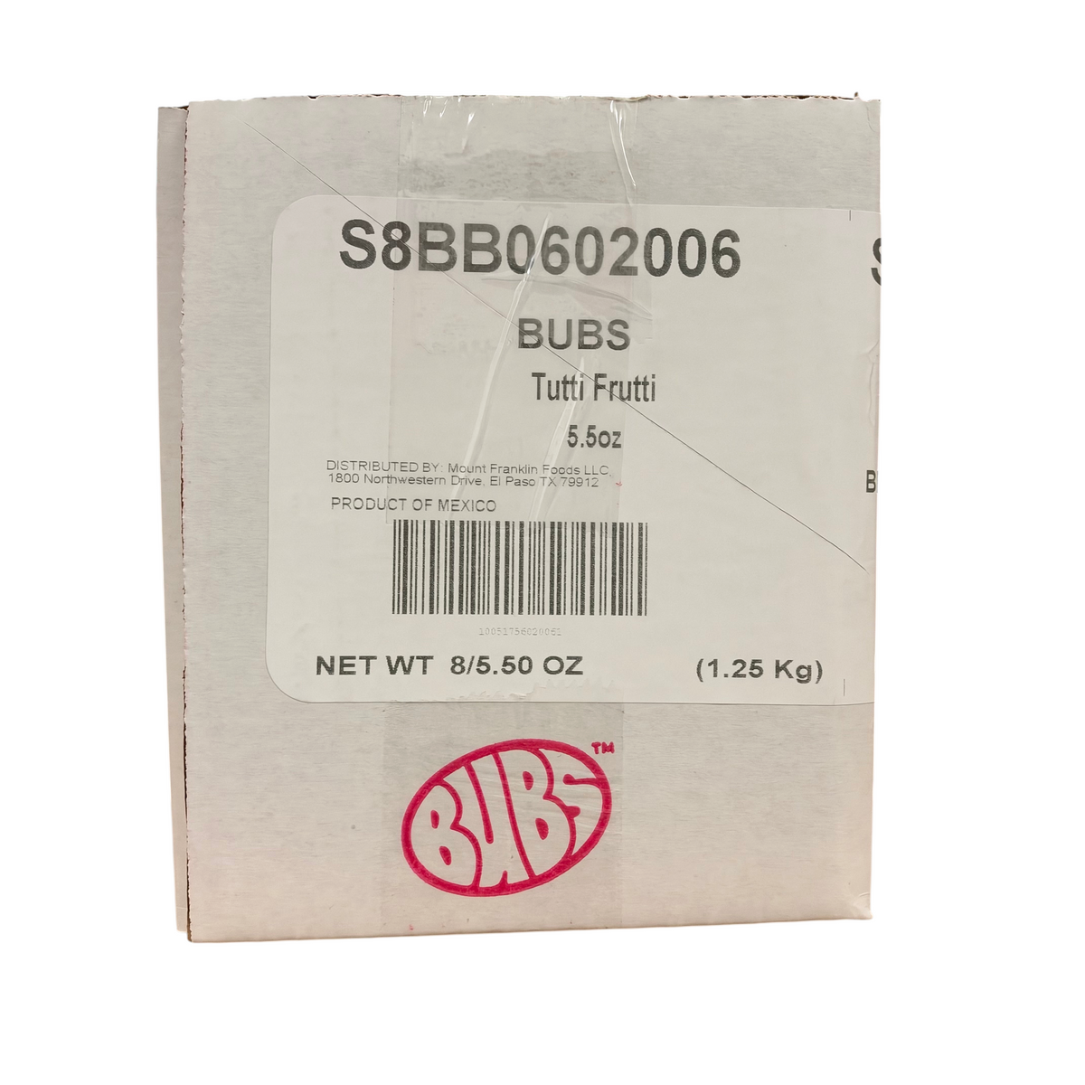 shopnathans.com Bubs Diamond Sour Tutti Frutti candy bulk shipping box with product label and branding