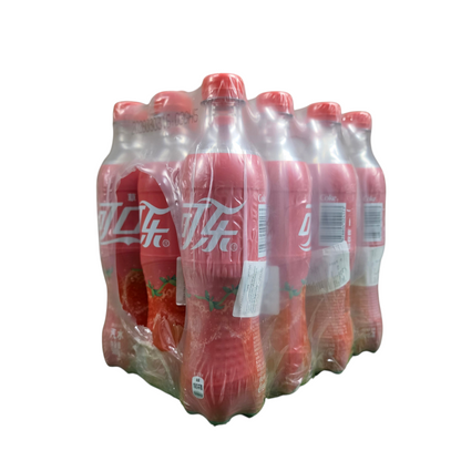 shopnathans.com Coca-Cola Strawberry flavored soda 500ml plastic bottles in a shrink-wrapped multi-pack