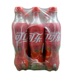 shopnathans.com Coca-Cola Strawberry flavored soda 500ml bottles in a plastic-wrapped three-pack