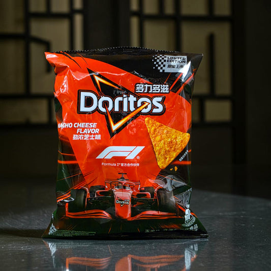 shopnathans.com Doritos Nacho Cheese tortilla chips in limited edition Formula 1 themed 68g packaging