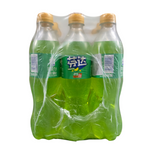 shopnathans.com Fanta Apple flavor soda in a 500ml three-pack with vibrant green liquid and yellow caps
