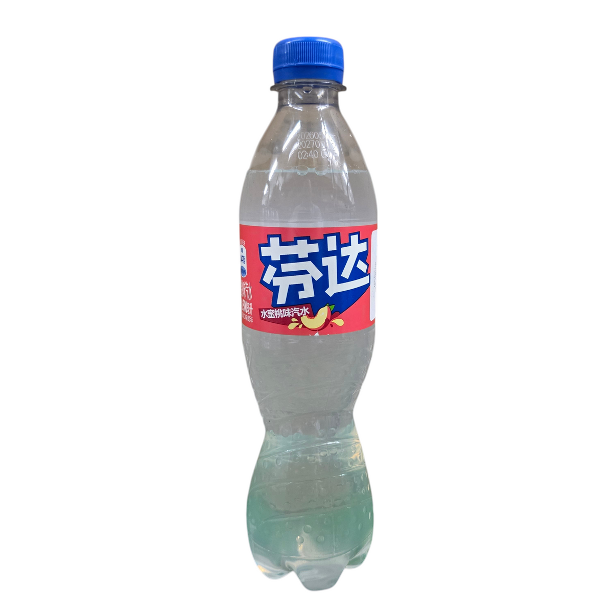 shopnathans.com Fanta Peach flavor soda in a 500ml clear plastic bottle with a blue cap and vibrant peach label
