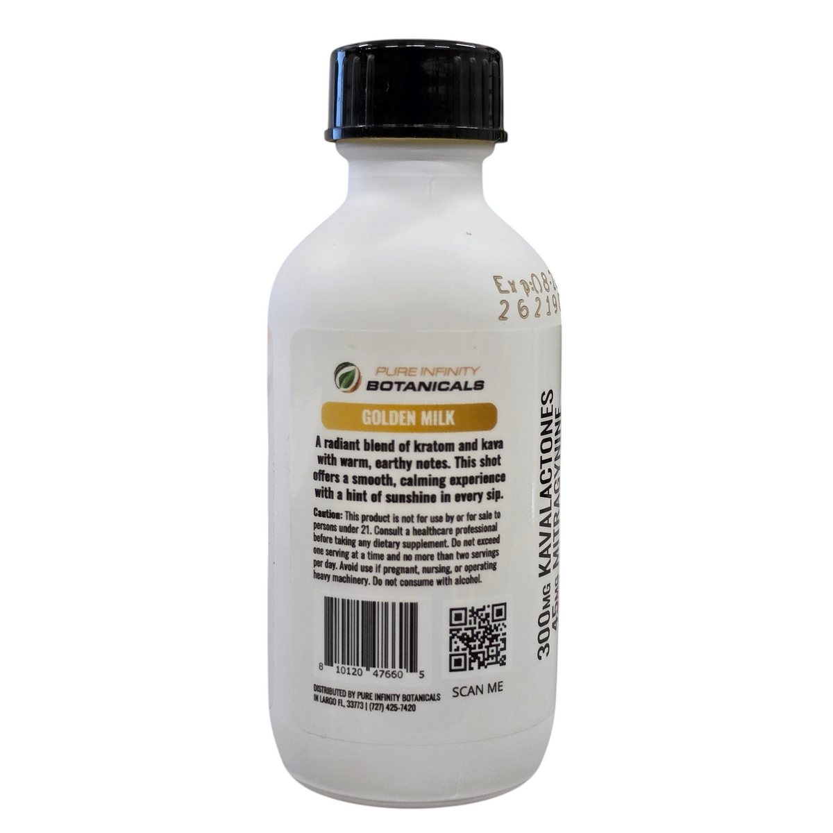 shopnathans.com Flow State Kava and Kratom Golden Milk shot bottle with turmeric and star anise on a wooden surface
