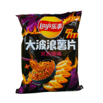 shopnathans.com Lay's Wavy Spicy Noodle Ramen flavor potato chips in a 70g bag with fiery graphics.