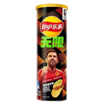 shopnathans.com Lay's Stax FIFA limited edition garlic bread flavored potato chips in a 90g tube featuring Lionel Messi
