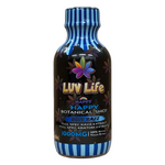 shopnathans.com Luv Life Happy Botanical Shot in Blue Razz flavor, a 2 fl oz bottle with kava and kratom extract.