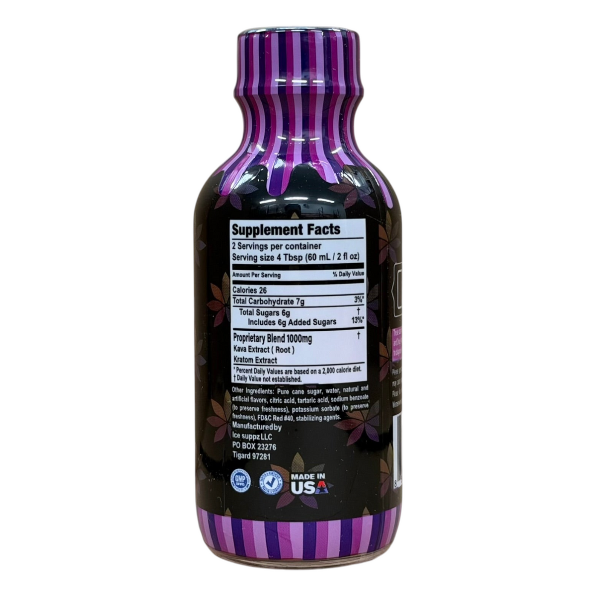 shopnathans.com Luv Life Happy Botanical Shot mixed berries supplement facts label on a 60ml bottle