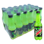 shopnathans.com Mountain Dew Lemon flavor soda 500ml bottles in a bulk plastic-wrapped pack with one bottle in front