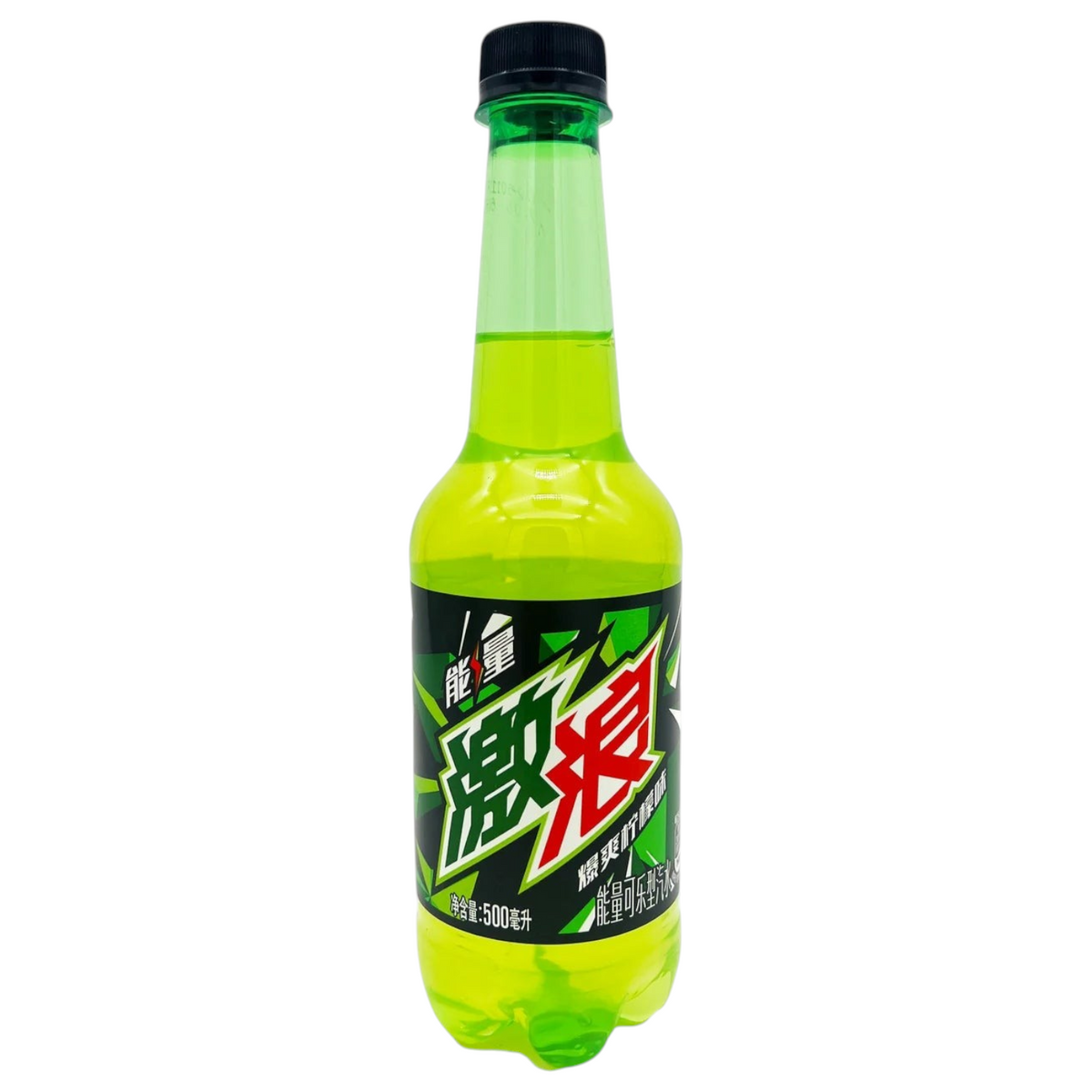 shopnathans.com Mountain Dew lemon flavor soda in a 500ml plastic bottle with vibrant neon green liquid