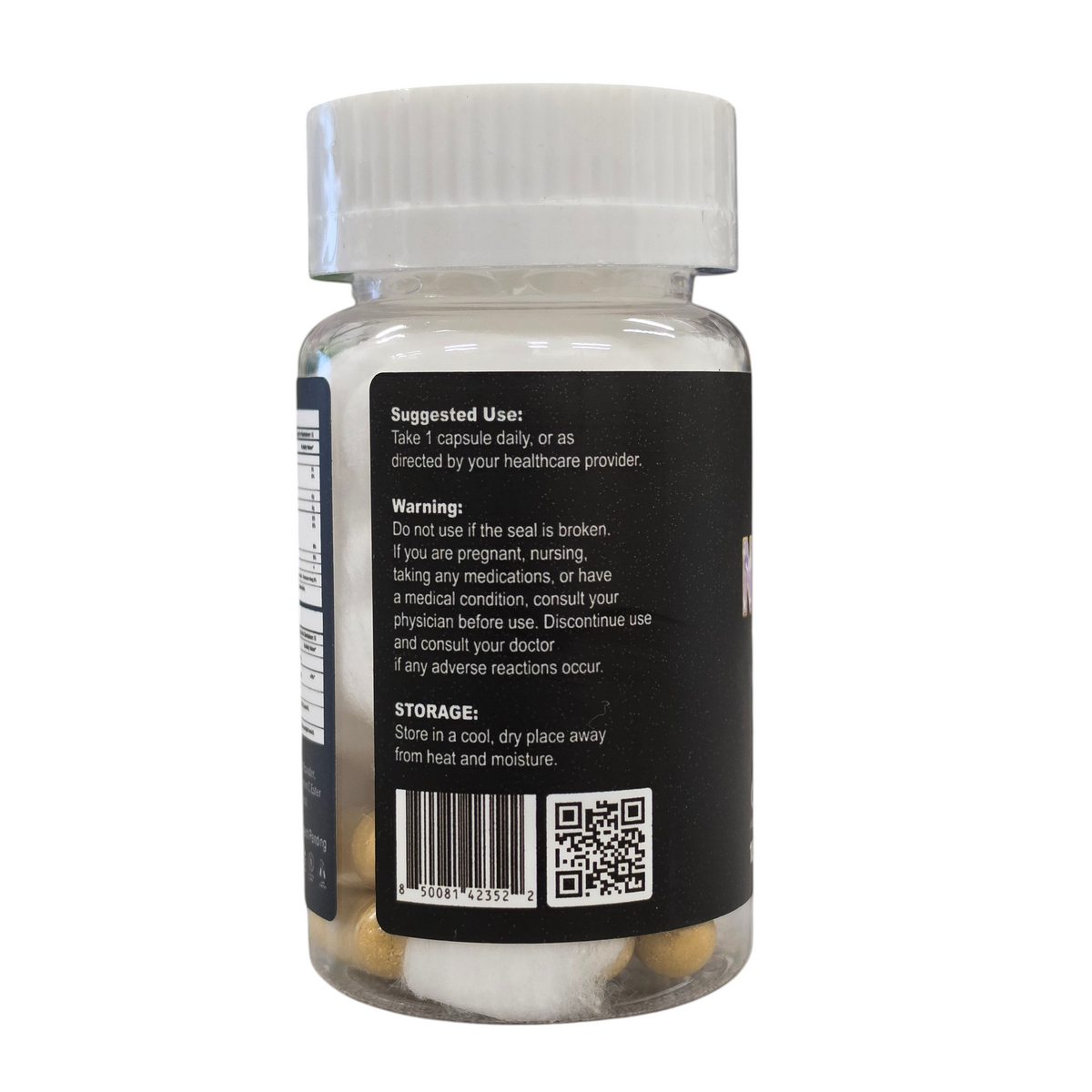 shopnathans.com Nature's Alks liposomal capsules bottle showing suggested use and storage instructions on label