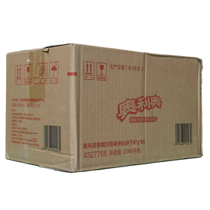 shopnathans.com Oreo Thin Sweet Red Bean & Mochi Cream bulk shipping carton with Chinese product labeling