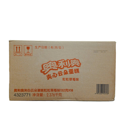 shopnathans.com Oreo Cloud Cakes Strawberry flavor bulk cardboard box packaging with product details and barcode