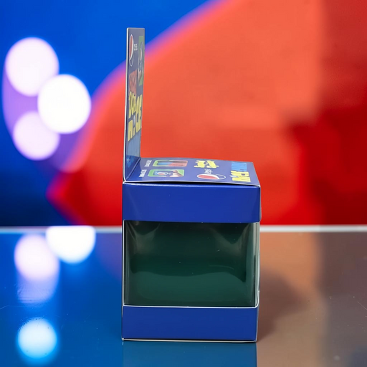 shopnathans.com Squishy NeeDoh Pepsi soda cube fidget toy in blue packaging, side view