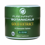 shopnathans.com Pure Infinity Gold Extract full spectrum chewable tablets in a green container with 6 count