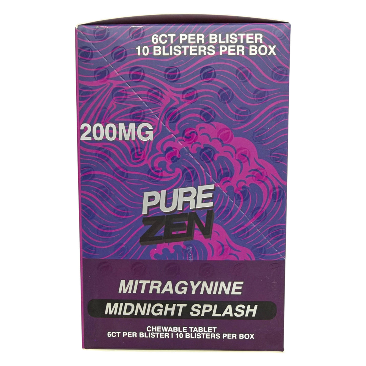 shopnathans.com Pure Zen Midnight Splash 200mg chewable tablets in a purple and pink patterned box