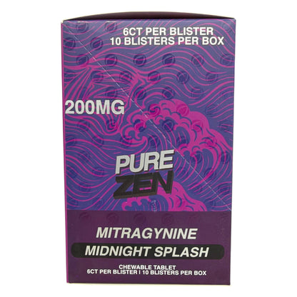 shopnathans.com Pure Zen Midnight Splash 200mg chewable tablets in a purple and pink patterned box